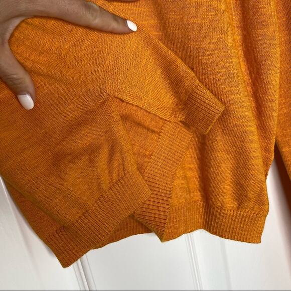 FREE PEOPLE FP Beach Womens Crew Neck Crop Sweater Top in Golden Orange Size XS - Picture 6 of 8